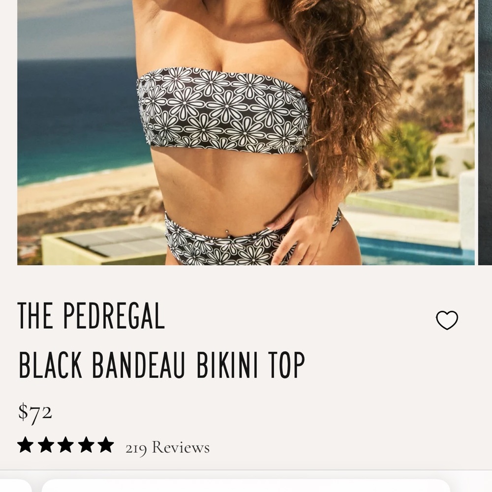Watercolors Kenny Flowers THE PEDREGAL
BLACK Black Bandeau Bikini TOP